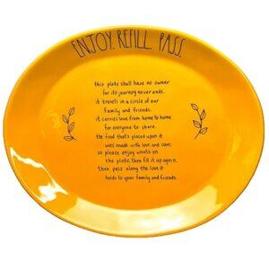Rae Dunn ENJOY THE REFILL Traveling Platter (Oval, 13", Holiday, Gift, NEW!)